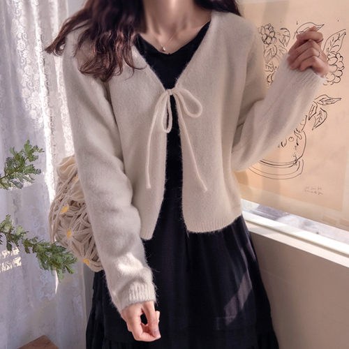 Anna's lovely ribbon-strap elegant cardigan [size: F(55~66)]