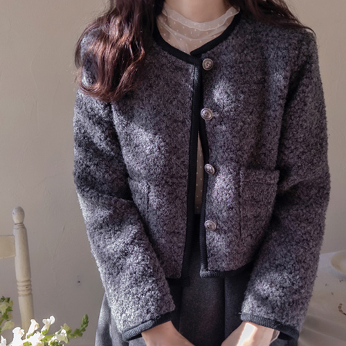 [New Product Special Price 12,000 Won Discount] <FONT color=#5a3954>MADE LIN</font> Novea Wool Buckle Bomber Jacket [size: F (55-66)]