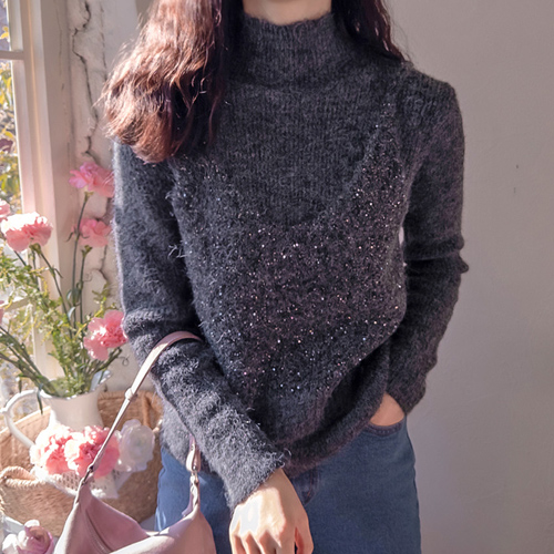 Motionbiz layered bustier half-polar knit [size: F(55~66)]