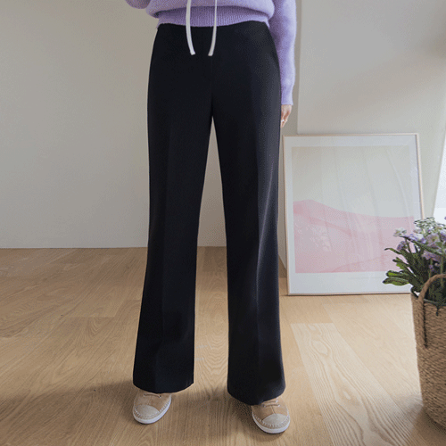 [Put it on and get rid of belly fat!!][Cheese Span] [Wrinkles NO] Comfort Regular Fit Semi-Bootcut Slacks [size: S, M, L]