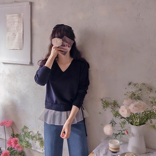 Annebiu Love Color Block Soft Scarf Set Knit [size: F(55~66)]