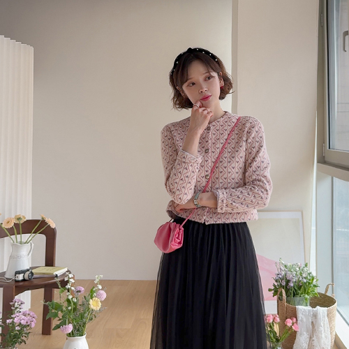 [Best Special Price: 5,000 Won Discount] <FONT color=#5a3954>MADE LIN Urban Heartwave Cardigan</font> [size: F (55-66)]