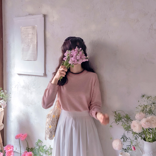 Denial Layered Neck Moist Spandex Soft Knit [size: F(55~66)]