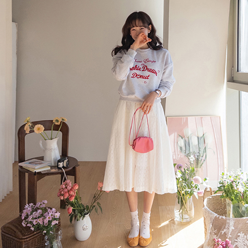 Ruhel Lovely Lettering Man to Man Tee [size: F(55~66)]