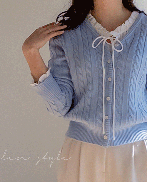 Ennove Twiddle Lettering Embroidery Cardigan [size: F(55~66)]