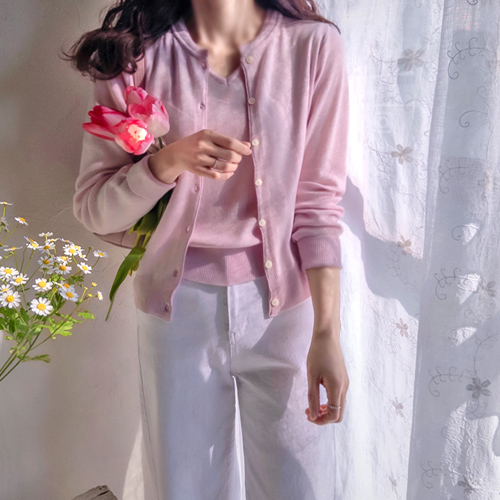 Roenti Pure Pattern Spring Cardigan and Nashi Set [size: F (55~66)]