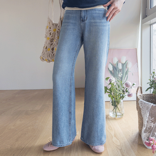 [Natural Comfortable Fit] [Ring Cotton] Daily Ring Cotton Boot Cut Denim Pants [size: S, M, L]