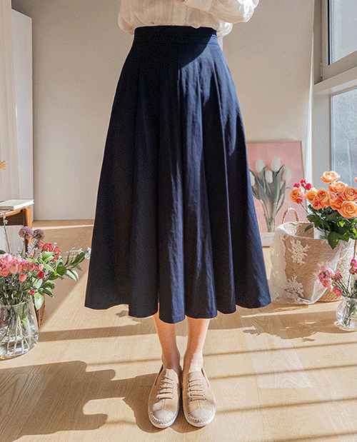 Eyelet Flab Cover Daily Back Banding Flare Rong Skirt [size: F (55-66)]