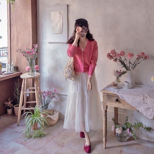 [LABEL] France layered soft and fluffy spring cardigan [size: F(55~66)]