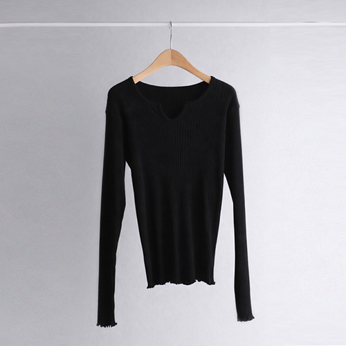 [Sample Sale] Basic Black Corrugated Tee