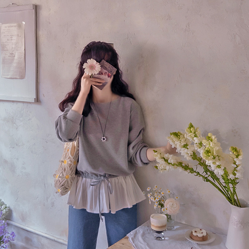 Annie's Color-block Sharing Lovely Ribbon Adjustable Strap Soft Tee [size: F(55~66)]