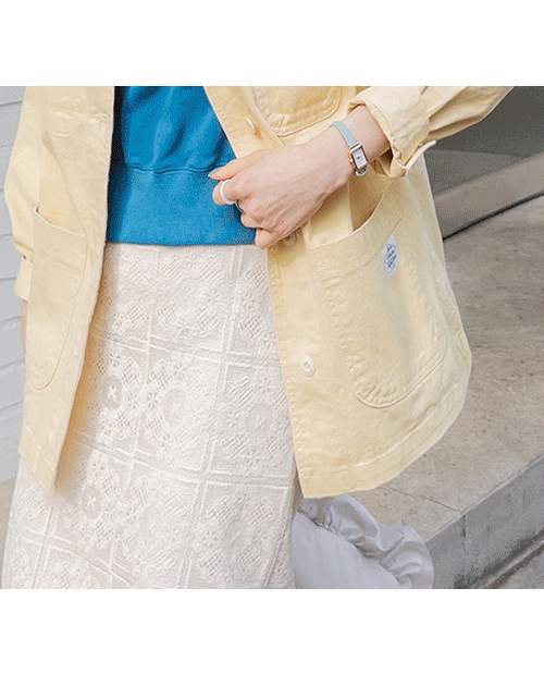 [Leisurely Fit & Length] [Pocket Patch] [Pretty Color] Heritage Leisurely Fit Pocket Work Jacket [size: F (55-66)]