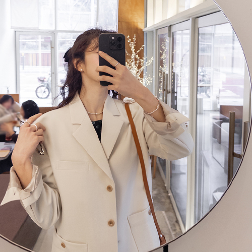 Serin Daily Leisure Tailored Button Collar Jacket [size: F(55~66)]