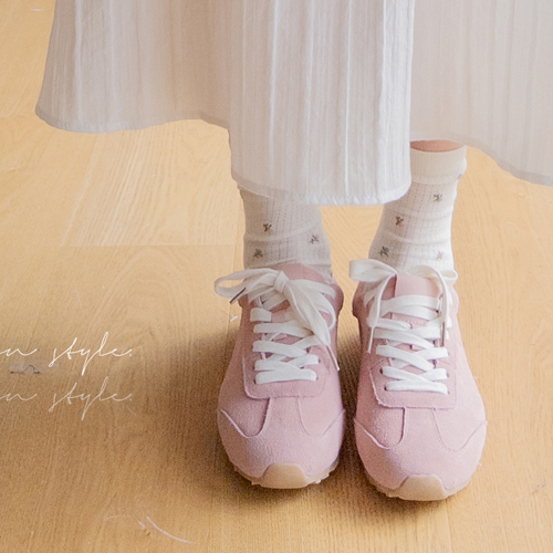 Suede Sneakers for Cherry Blossom Season