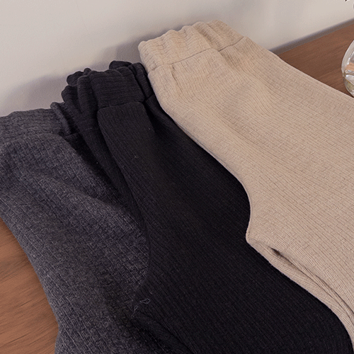 [Cheese Span] [Chewy Elasticity] [LABEL] Stevie Soft and Cozy Corrugated Straight Lining Fleece Pants [size: F (55-66)]