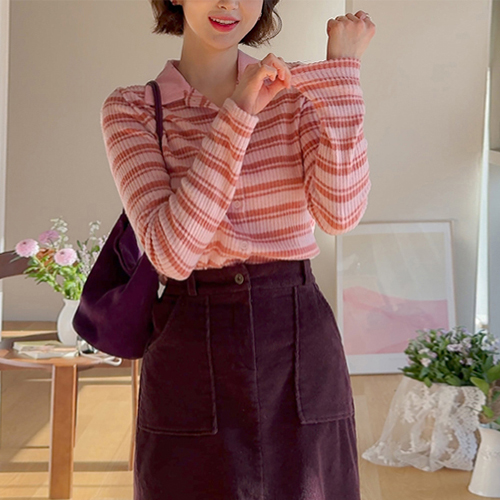 Newzen refreshing and lively soft ribbed Kara Knit [size: F(55~66)]