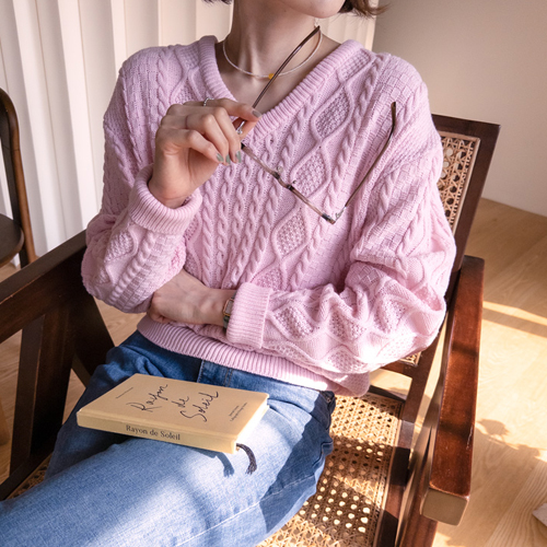 Sereno Daily Mood Loose Fit Cable Knit [size: F (55-66)]