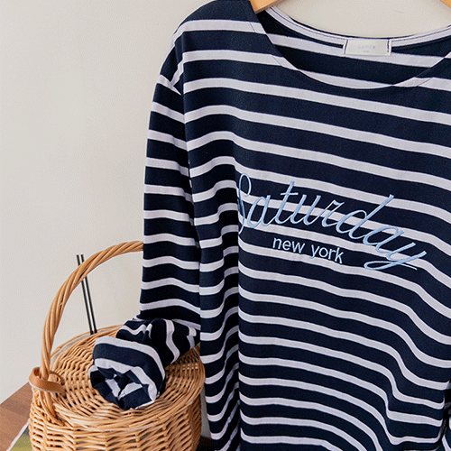 Robney Regular Fit Lettering Stripe T-shirt [size: F (55~66)]