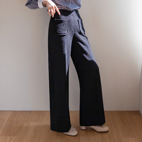 Blair Front Pocket Hairband Tweed Straight Pants [size: S, M, L]