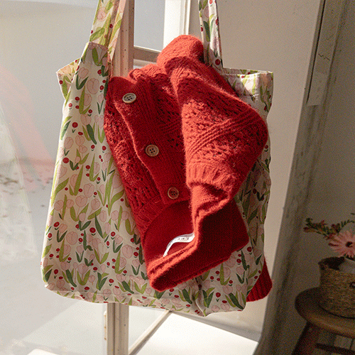 Light Pink Tulip Garden Eco Bag