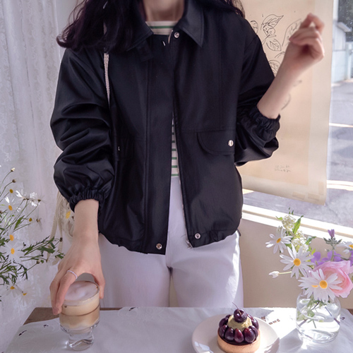 Silver Glitter & Pocket High-Quality Lightweight Spring Jacket [size: F(55~66)]