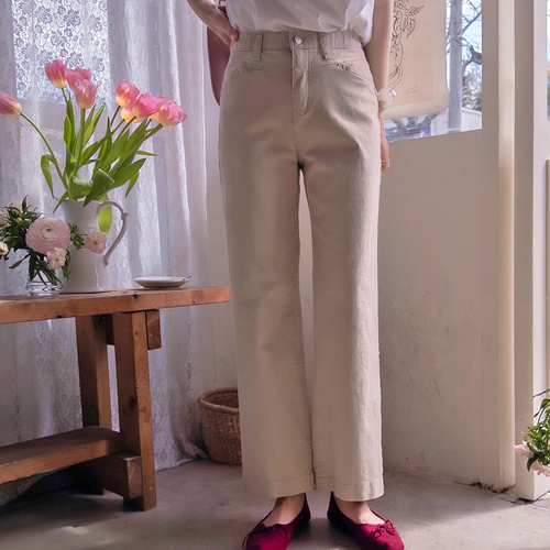 Newcladine Soft Flexible Cation Slim Straight Band Pants [size: S, M, L]