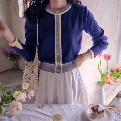 Frenchie Spring Color Block Softness Pan Sleeve Color Block Knit [size: F (55~66)]