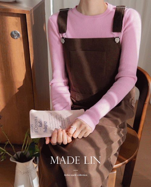 [Best Special Price 8,000 Won Discount] <FONT color=#5a3954>MADE LIN</font> Erdel Corduroy Shoulder Strap One Piece [size: F (55~66)]
