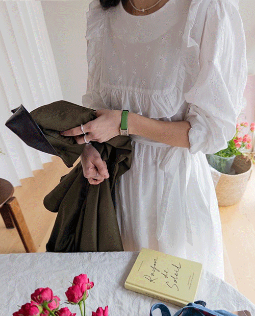 Fiore Ribbon Embroidery Strap Puff Freel One Piece [size: F(55~66)]