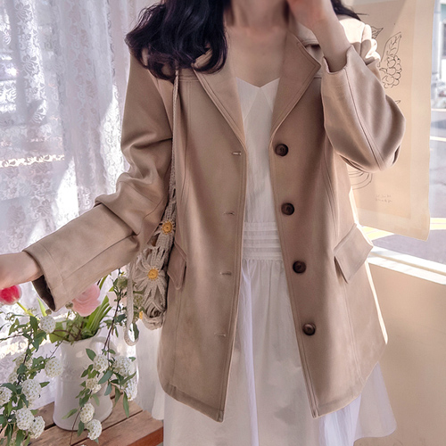 Robert Soft Suede Loose Fit Jacket [size: F (55~66)]
