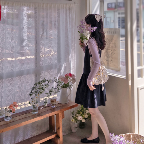 Shukland Pintuck Adjustable Shoulder Strap Sleeveless Shirts One Piece [size: F(55~66)]