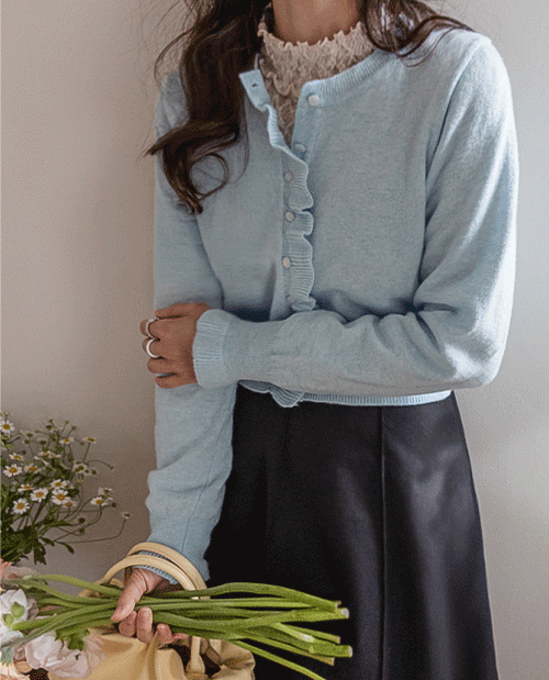 [8 colors/colors that hit your taste] Lauren Raund neck Freel Cardigan [size: F(55~66)]