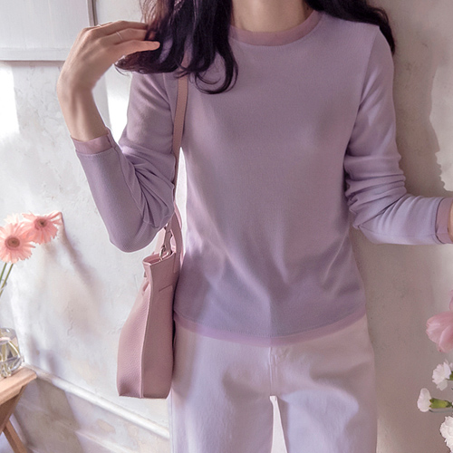 Spring Romance Mesh Color Soft and Flexible Stretchy Tee [size: F(55~66), L(77)]