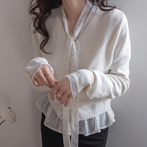 Bailey Short Sleeve Chiffon Freel Cardigan [size: F(55~66)]