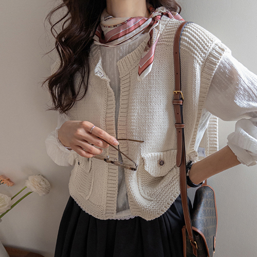 Melind Lovely Spring Knit Vest [size: F(55~66)]