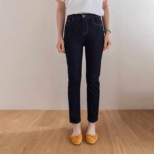 [Crazy Span] Dates Hidden Banding Straight Fit Raw Denim Pants [size: S, M, L, XL]