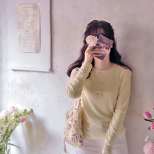 Kesley Soft Spandex Tencel Wool Flexible Comfortable Tee [size: F (55~66)]