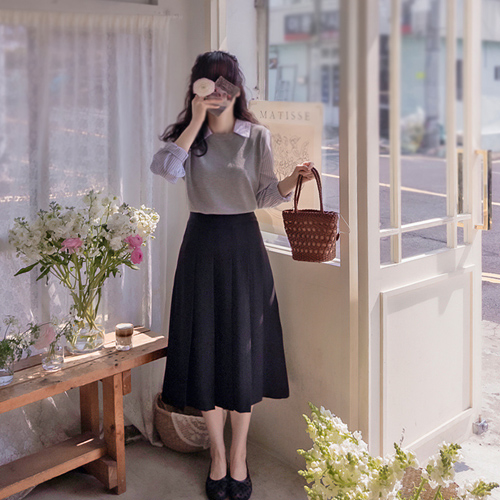 Dickard & Pleated Clean Fit High Quality Skirt [size:S,M,L]