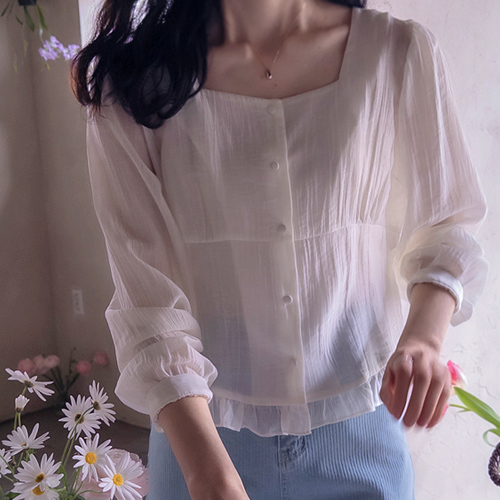 Shu Gemma Sharing Bom Tencel Tie Set Salang Fit Blouse [size:F(55~66)]