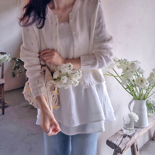 Eliad Lovely Spring Punching Delicate Fit Cardigan [size:F(55~66)]