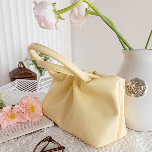 Lemon Butter Shirred Mini Tote Bag