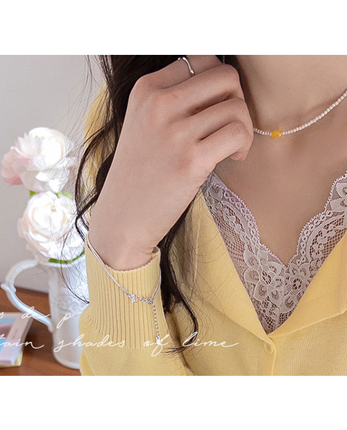 [Lace Point/Layered Look] Bellene V-Neck Soft Cardigan [size:F(55~66)]