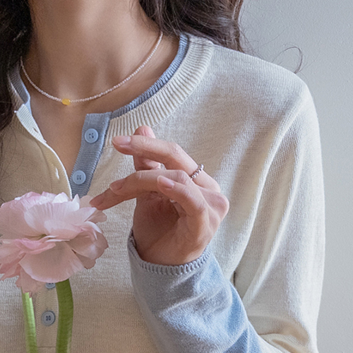 Jestin feminine silhouette color combination knit [size:F(55~66)]