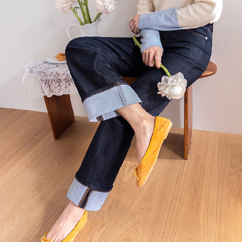 [Non-Faded] New Zealand Raw Rollup Straight Fit Denim Pants [size:S,M,L]