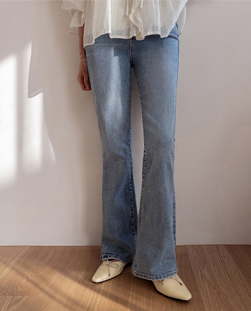 [Hidden Waistband/Flatness Coverage] Loene Stretchy Spandex Hidden Waistband Boot Cut Pants [size:S,M,L]