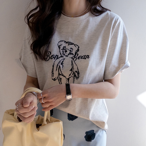 Kenti Pretty Bear printing T-shirt [size:F(55~66)]