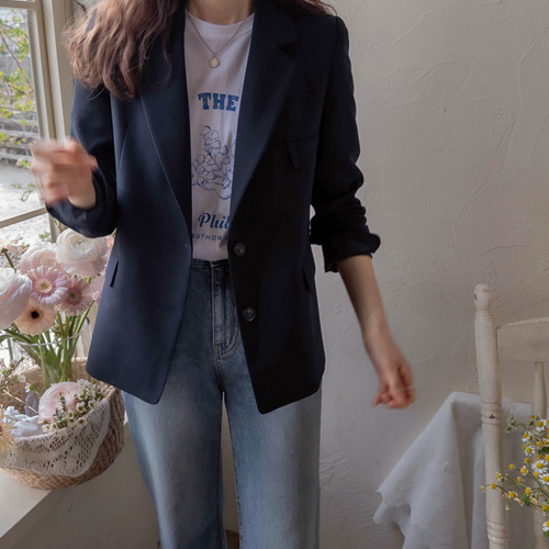 [LABEL] Etimos Baekbijo Lettering Sleeve Color Blocking Luxe Jacket [size: F(55~66), 1(77)]