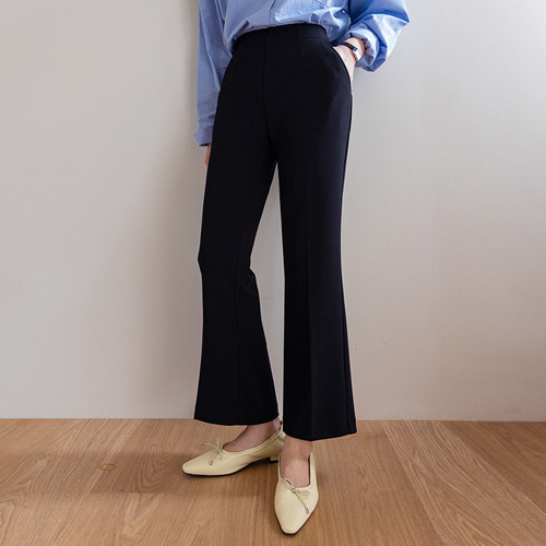 [Best Deal 8,000 KRW Discount] [Spring Version] <FONT color=#5a3954>MADE LIN</font> Dayden Span Hidden Elastic Waist Semi-Boot Fit Slacks [size:S,M,L]