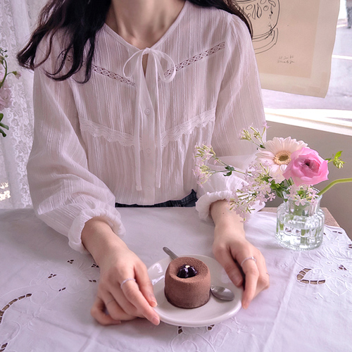 Gemma Lace Lovely Anne Ribbon High Quality Blouse [size:F(55~66)]