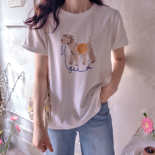 Season Cutie Embroidered Dog Stretchy Spandex Comfortable Tee [size:F(55~66)]